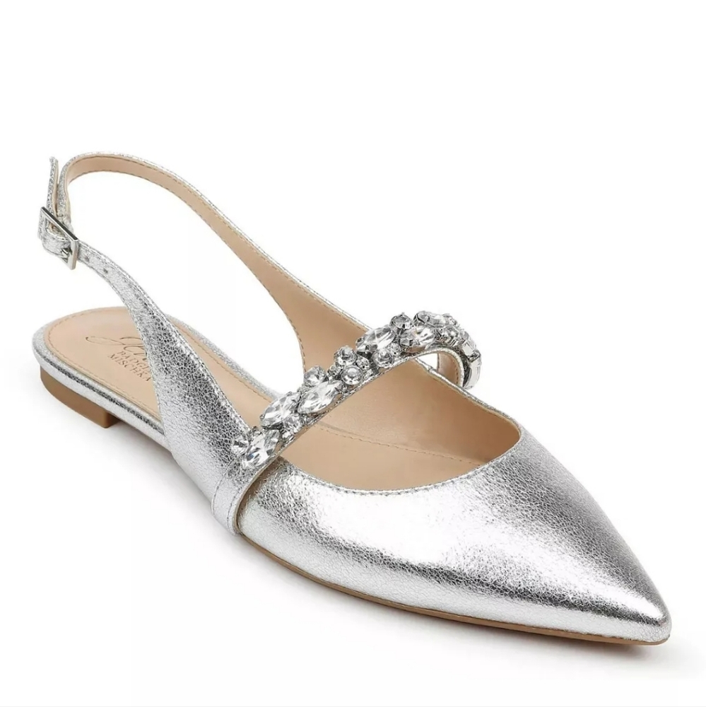 Jewel Badgley Mischka Women's Bambi Slingback Evening Flat Women's Shoes